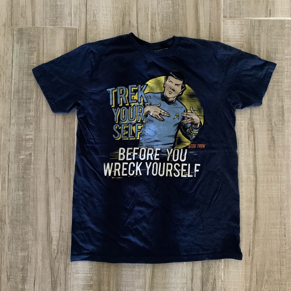 Spock Star Trek Navy Cotton Tee Size M
